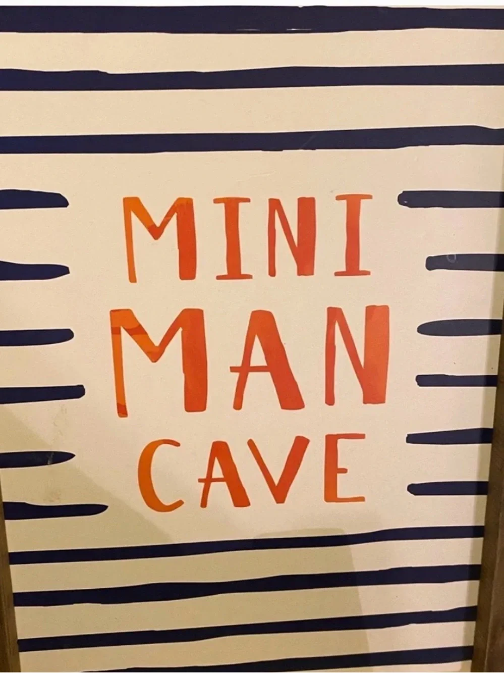 Hobby Lobby Mini Man Cave Sign - Orange & Navy Blue